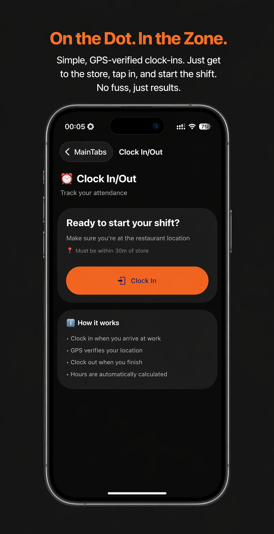 Clock in out
