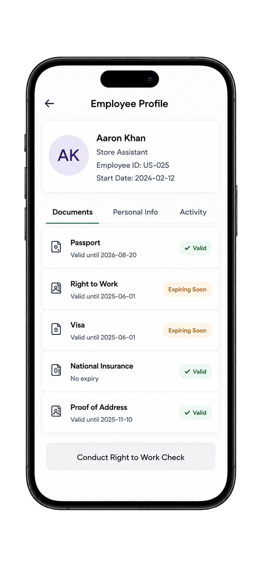 U-Shop HR — Employee Profile